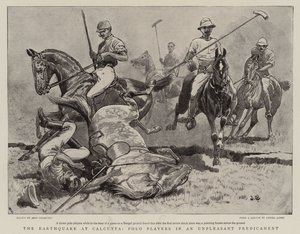 De aardbeving in Calcutta, polospelers in een onaangename situatie